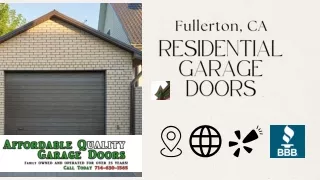 Residential Garage Doors Fullerton, CA