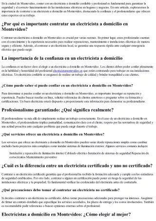 Electricista a domicilio en Montevideo: confianza y profesionalismo garantizados