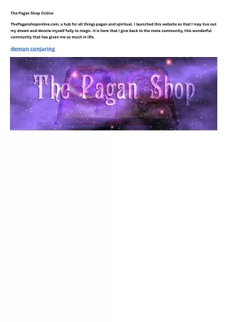 The Pagan Shop Online