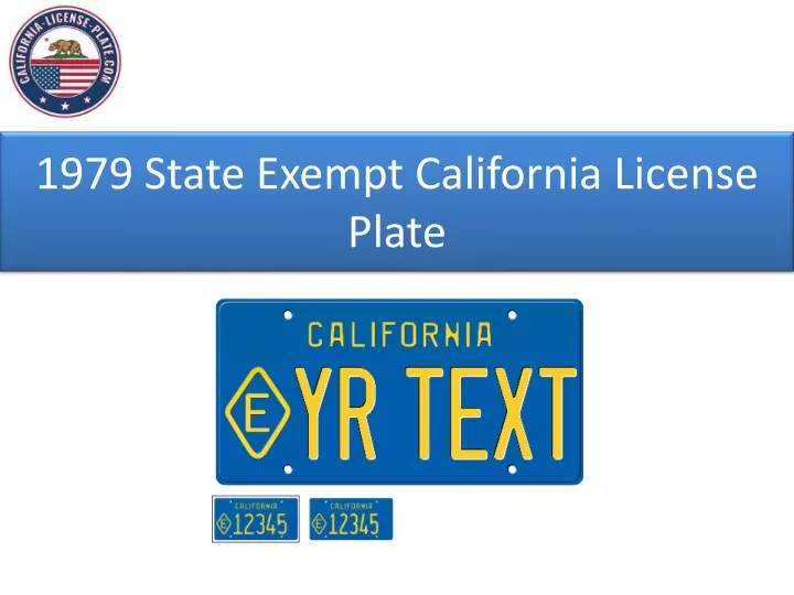 1979 state exempt california license plate
