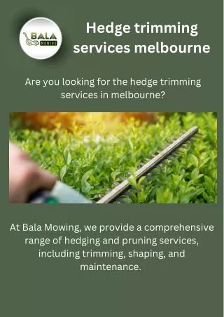 Hedge trimming services melbourne