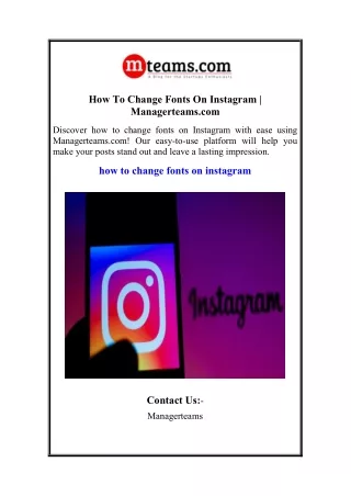 How To Change Fonts On Instagram  Managerteams.com