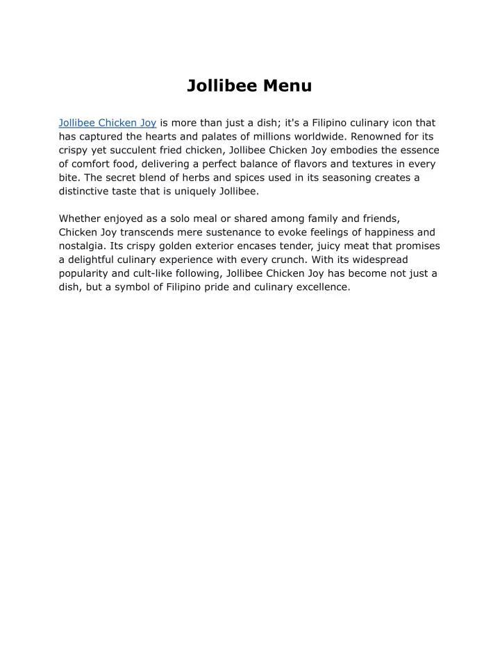 jollibee menu