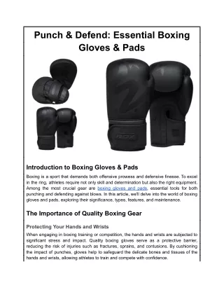 Punch & Defend_ Essential Boxing Gloves & Pads