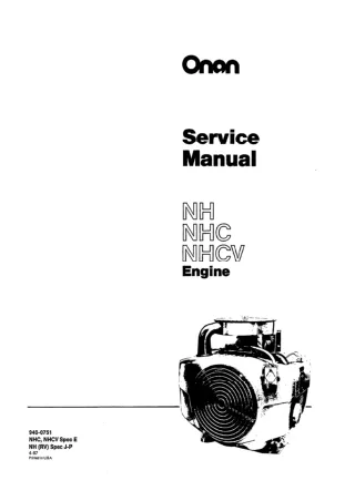 Cummins Onan NHCV Engine Service Repair Manual