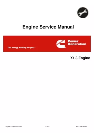 Cummins Onan X1.3 Engine Service Repair Manual