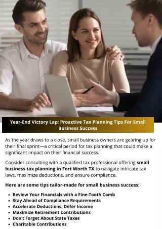 Year-End Victory Lap: Proactive Tax Planning Tips For Small Business Success