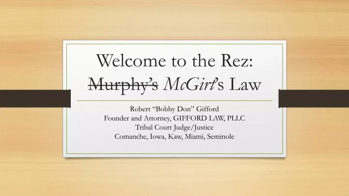 welcome to the rez murphy s mcgirt s law