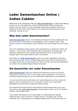 Leder Damentaschen Online | Indian Cobbler