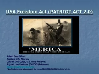 The Patriot Act -  Robert Don Gifford