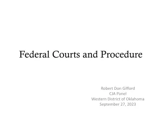 Introduction to Federal courts and procedure by Robert Don Gifford