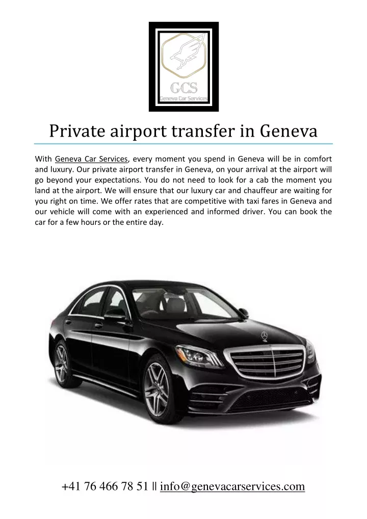 private airport transfer in geneva