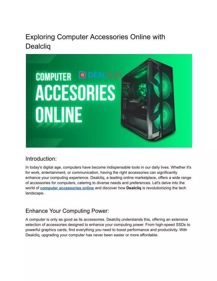 exploring computer accessories online with