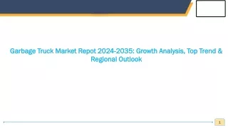 garbage truck market repot 2024 2035 growth