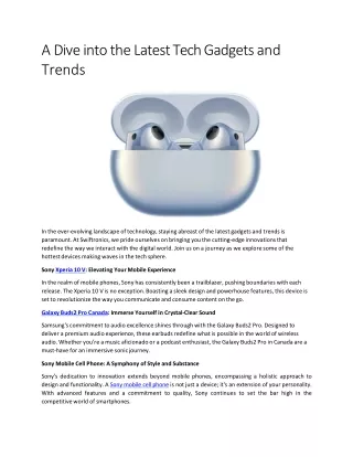 a dive into the latest tech gadgets and trends