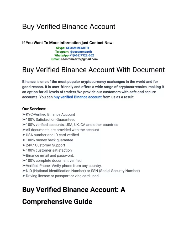 buy verified binance account