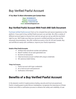 Best Way To Buy  Verified Paxful Accounts