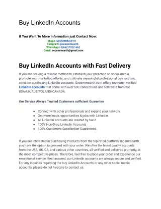 Best Way To Buy  LinkedIn Accounts