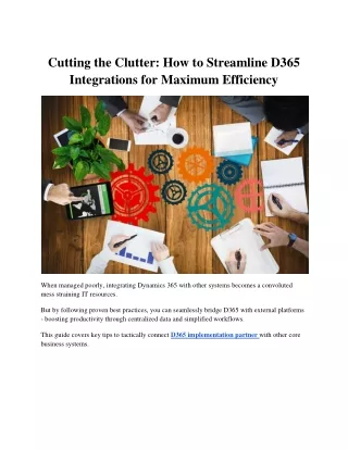 Cutting the Clutter: How to Streamline D365 Integrations for Maximum Efficiency