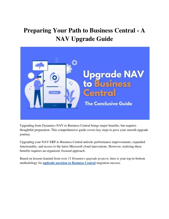 preparing your path to business central