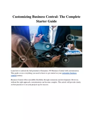 Customizing Business Central: The Complete Starter Guide