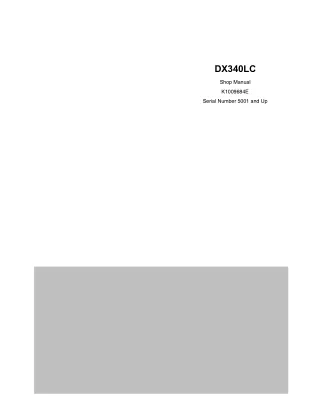 DAEWOO DOOSAN DX340LC EXCAVATOR Service Repair Manual