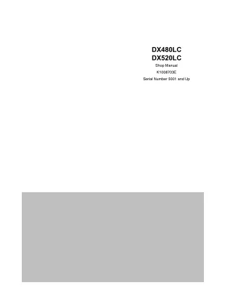 DAEWOO DOOSAN DX480LC EXCAVATOR Service Repair Manual