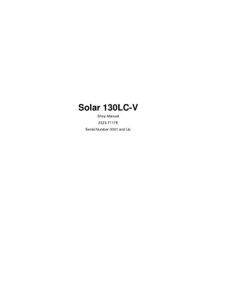 DAEWOO DOOSAN SOLAR 130LC-V HYDRAULIC EXCAVATOR Service Repair Manual