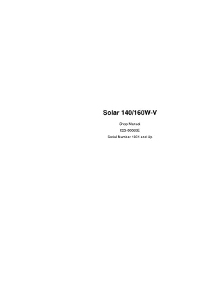 Daewoo Doosan Solar 140W-V Wheel Excavator Service Repair Manual