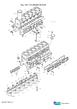 DAEWOO DOOSAN SOLAR 155LC-V (155LCV) CRAWLER EXCAVATOR Parts Catalogue Manual