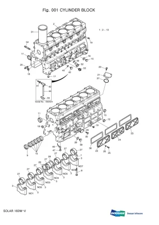 DAEWOO DOOSAN SOLAR 160W-V (160WV) wheeled excavator Parts Catalogue Manual