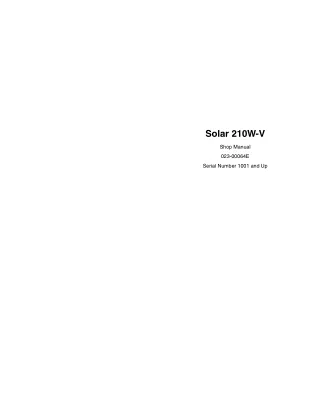 DAEWOO DOOSAN SOLAR 210W-V WHEEL EXCAVATOR Service Repair Manual SN：1001 and Up