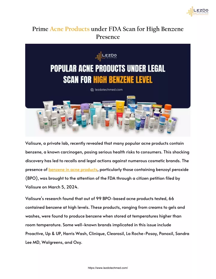 prime acne products under fda scan for high