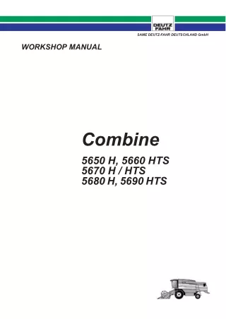 Deutz Fahr 5680H Combine Service Repair Manual
