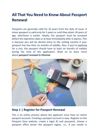 Passport Renewal in Chennai | Step-By-Step Procedure