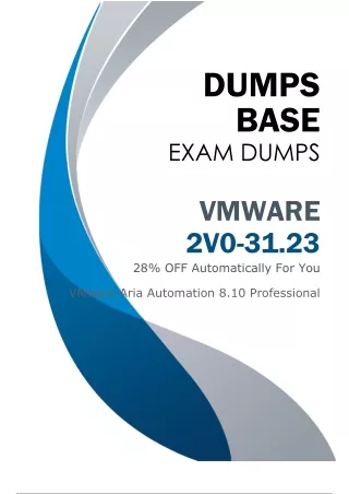 Top Rated 2V0-31.23 Dumps (2024 V9.03) -Complete Your 2V0-31.23 Exam Preparation