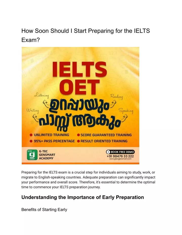 how soon should i start preparing for the ielts