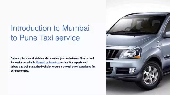 introduction to mumbai to pune taxi service