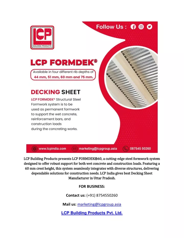 lcp building products presents lcp formdek