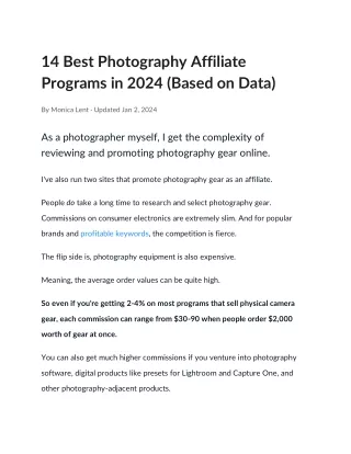 14 Best Photography Affiliate Programs in 2024 (Based on Dat