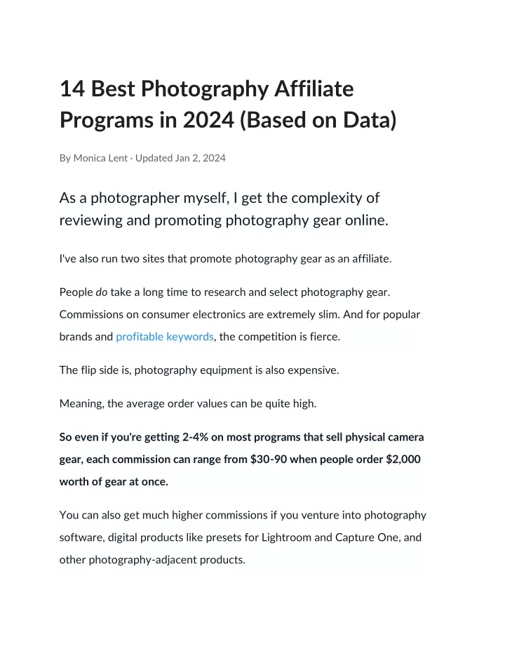 14 best photography affiliate programs in 2024