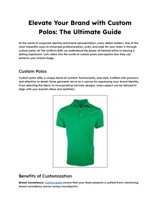 Elevate Your Brand with Custom Polos_ The Ultimate Guide