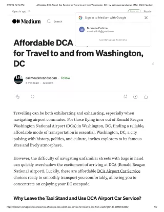 Affordable DCA Airport Car Service for Travel to and from Washington, DC _ by aalimousineandsedan _ Mar, 2024 _ Medium
