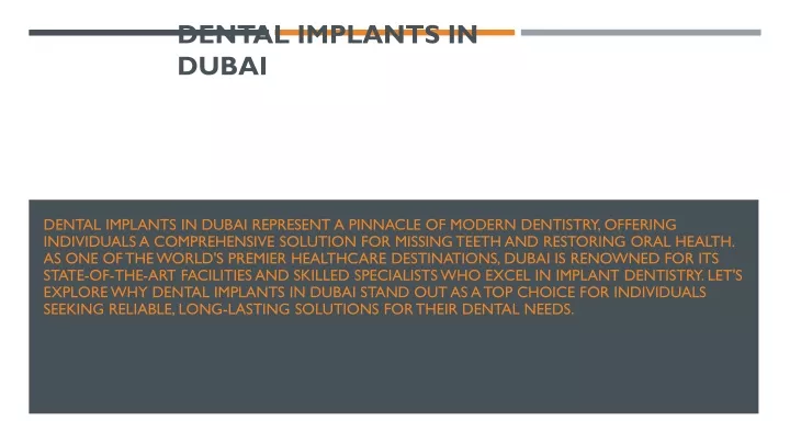 dental implants in dubai