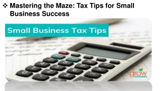 Mastering the Maze Tax Tips for Small Business Success