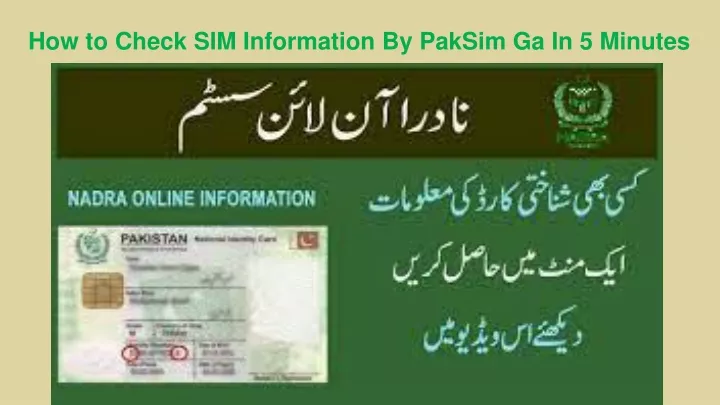 how to check sim information by paksim