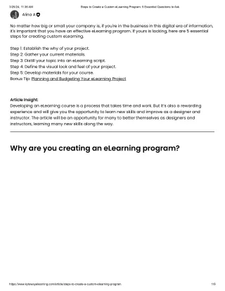 Steps to Create a Custom eLearning Program