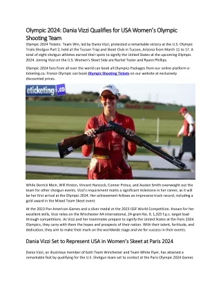Olympic 2024 Dania Vizzi Qualifies for USA Women’s Olympic Shooting Team