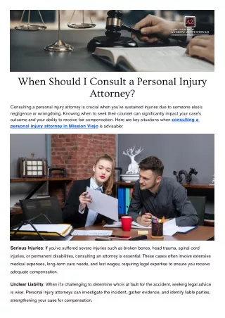 When Should I Consult a Personal Injury Attorney