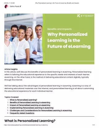 Why Personalized Learning is the Future of eLearning